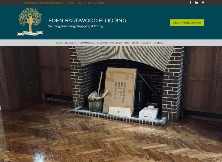 eden hardwood flooring website design client 1